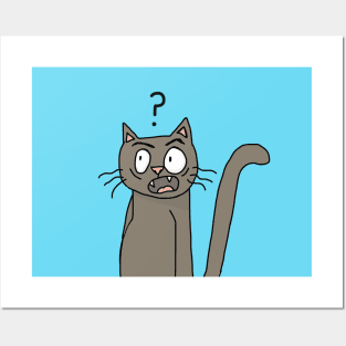 Confused Cat Design Posters and Art